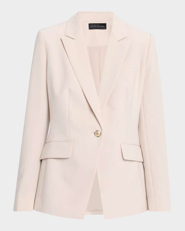 The Ashton Ruched-Back One-Button Blazer